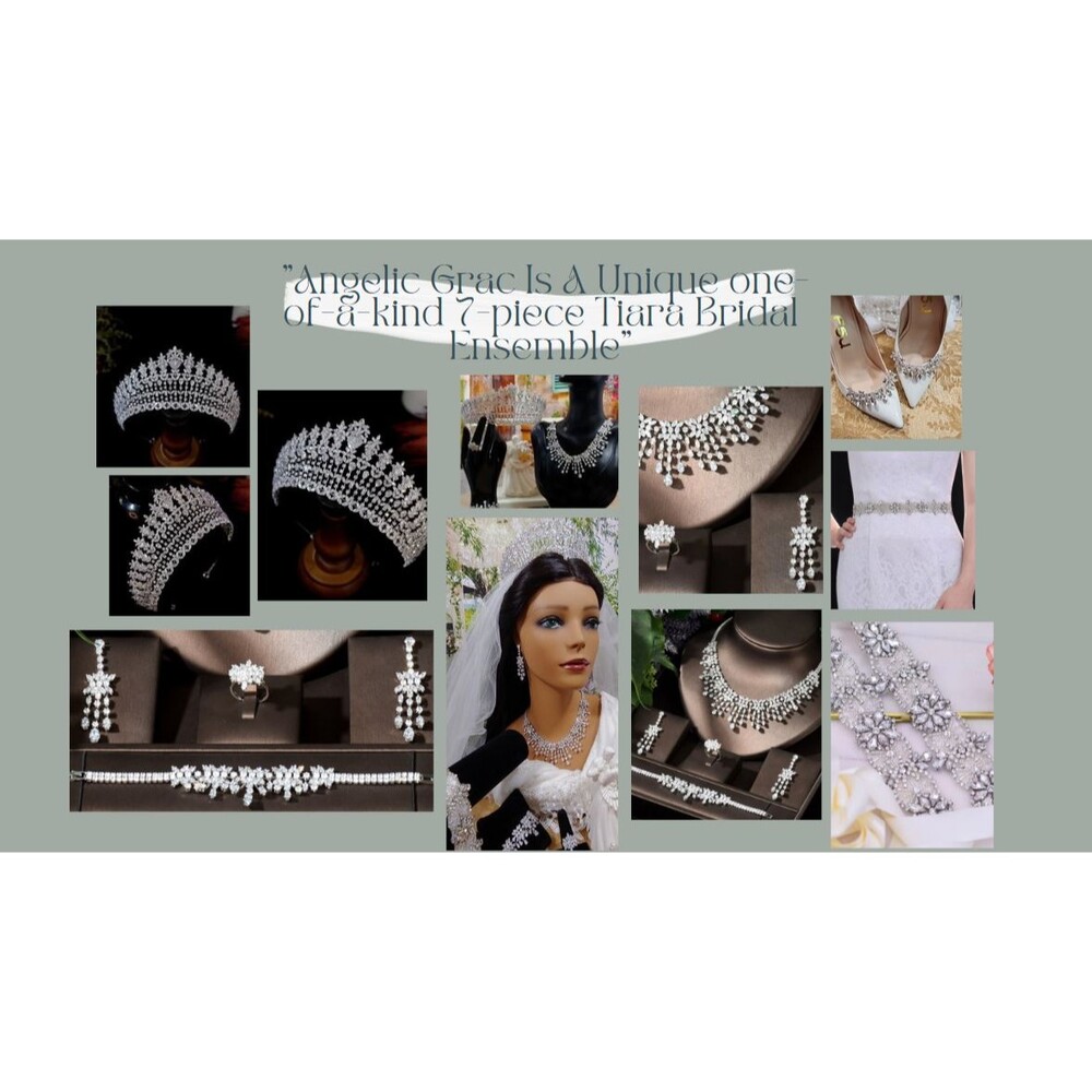 "Angelic Grace is a Unique one-of-a-kind 7-piece Bridal Tiara Ensemble " (NWT)